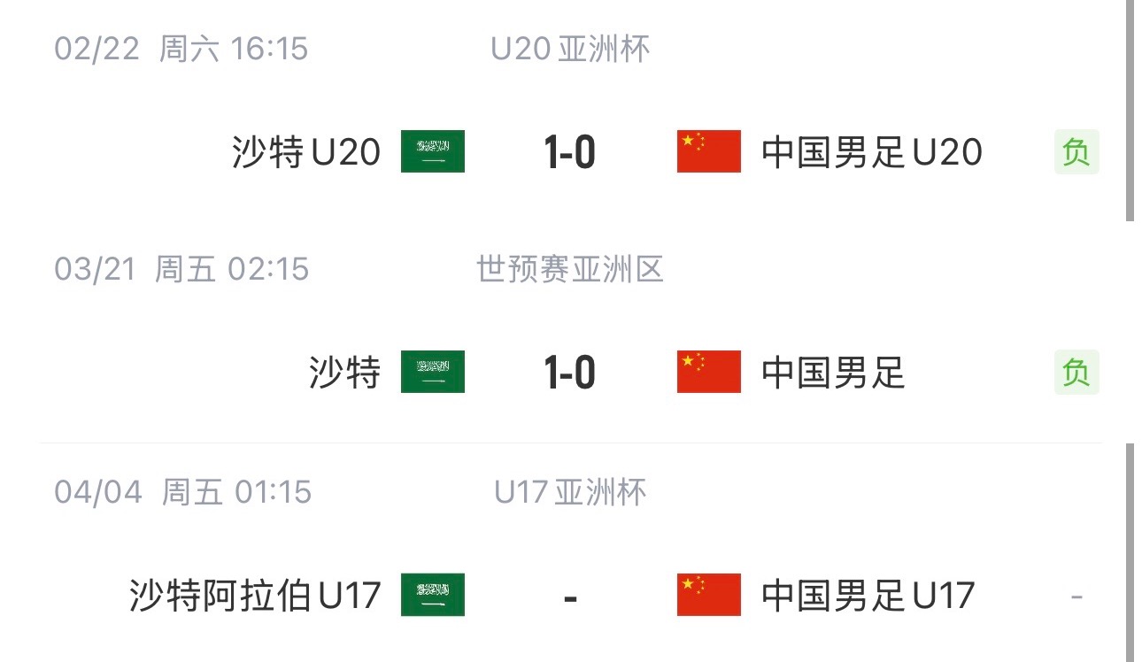 國字號三遇沙特！國少U17亞洲杯首戰(zhàn)對陣沙特，此前國足&國青均負(fù)